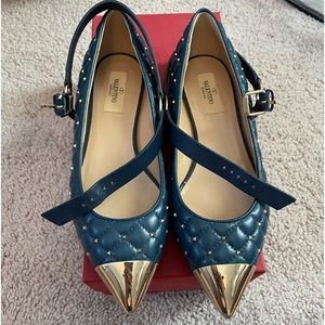 Valentino garavani ballet flats blue 38